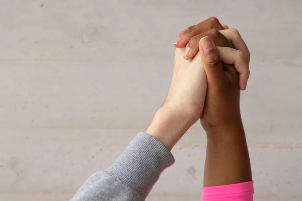 Gemeinsame Hände Verschiedener Ethnischer Rassen Vielfalt — Stockfoto