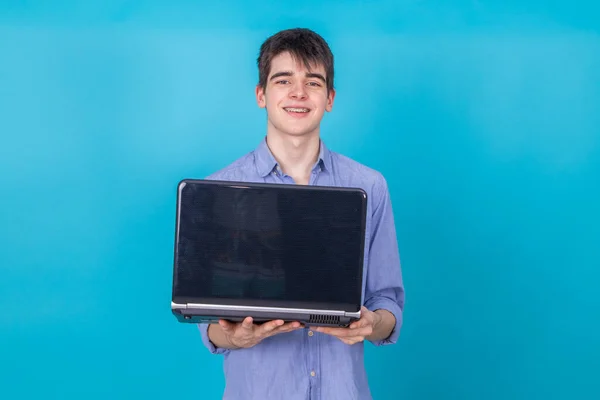 Teenage Student Computer Isolated — Stock Photo, Image