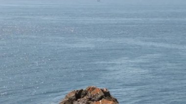 Cabo sahilinin manzarası Pontevedra, Galiçya, İspanya