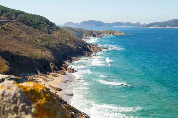 Pobřežní Krajina Cabo Home Pontevedra Galicie Španělsko — Stock fotografie