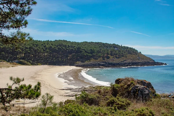 Paesaggio Panoramica Della Spiaggia Cabo Casa Pontevedra Galizia Spagna — Foto Stock