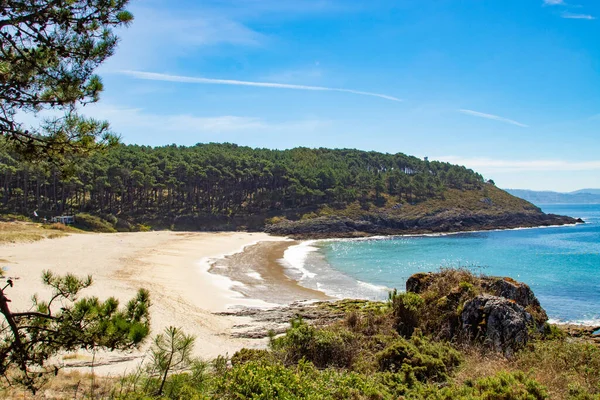 Paisagem Panorâmica Praia Cabo Casa Pontevedra Galícia Espanha — Fotografia de Stock