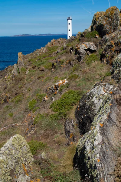 Landskap Med Cabo Hem Fyr Pontevedra Galicien Spanien — Stockfoto