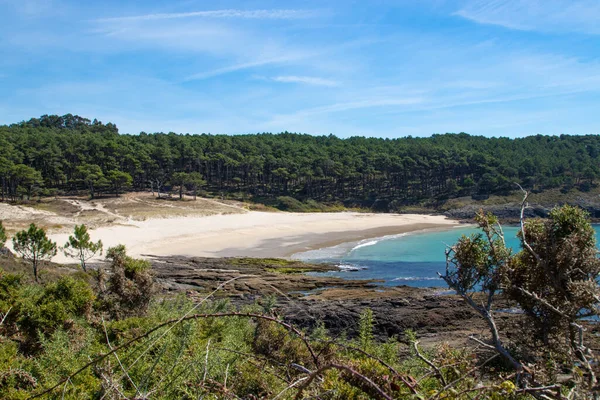 Paesaggio Panoramica Della Spiaggia Cabo Casa Pontevedra Galizia Spagna — Foto Stock