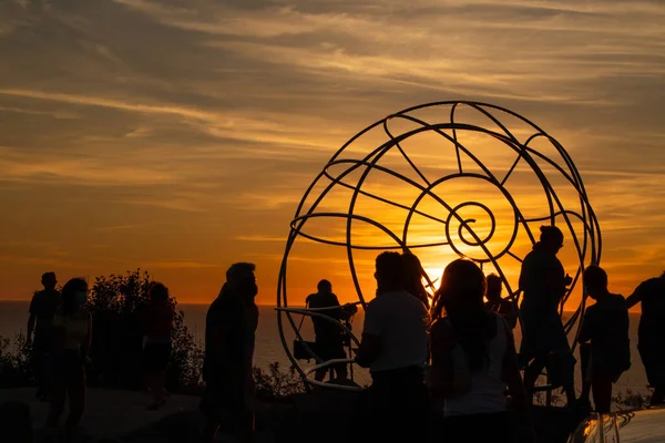 Pôr Sol Casa Cabo Pontevedra Galiza Espanha — Fotografia de Stock