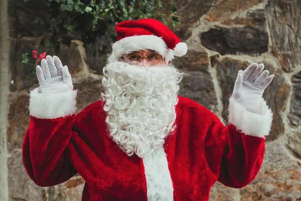Retrato Feliz Santa Claus Aire Libre — Foto de Stock