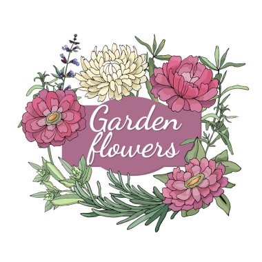 Vektör Bahçe çiçek.