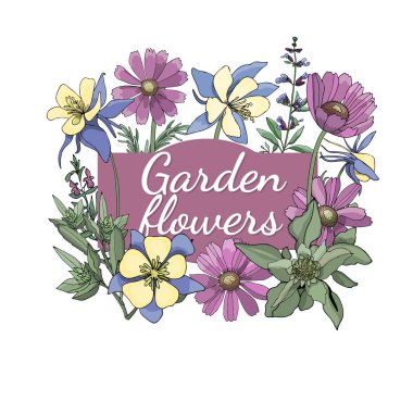 Vektör Bahçe çiçek.