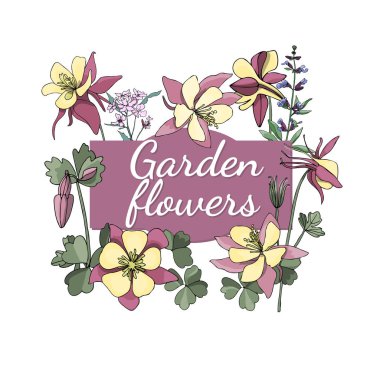 Vektör Bahçe çiçek.
