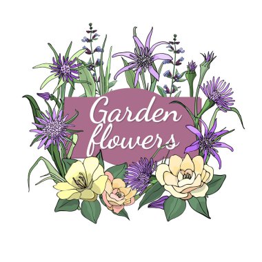 Vektör Bahçe çiçek.