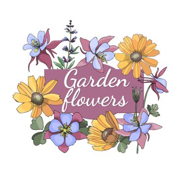 Vektör Bahçe çiçek.
