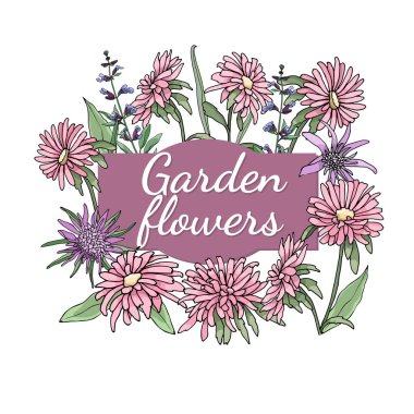 Vektör Bahçe çiçek.