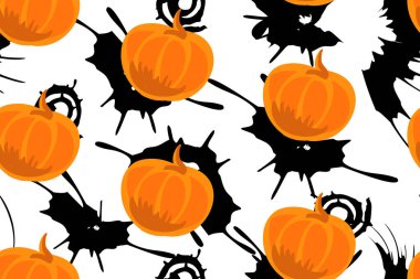 Vektör seamless modeli. Turuncu kabak.