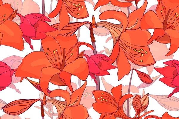 Arte vector floral patrón sin costura . — Vector de stock