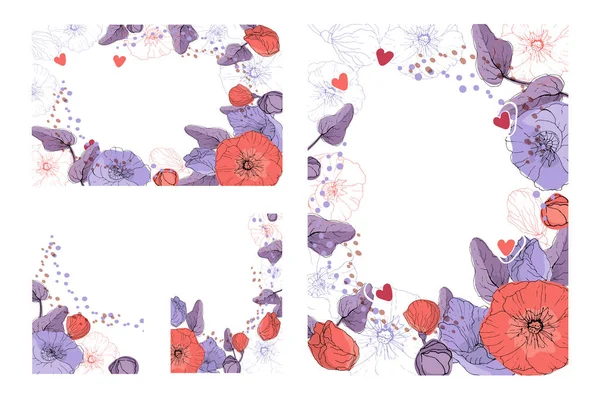 Carte de vœux floral art . — Image vectorielle