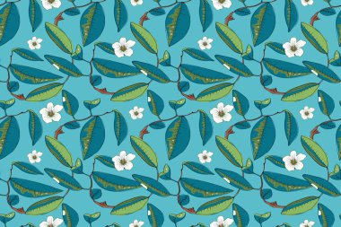 Sanat çiçek vektör seamless modeli.