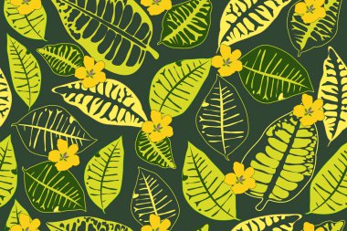 Sanat çiçek vektör tropikal seamless modeli. 