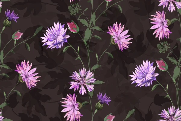 Arte vector floral patrón sin costura . — Vector de stock