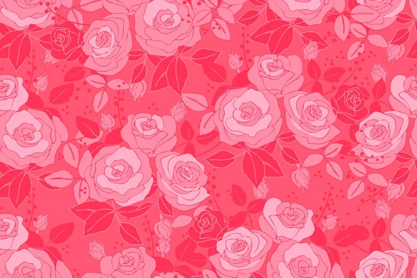 Arte floral vector patrón sin costura con rosa . — Vector de stock