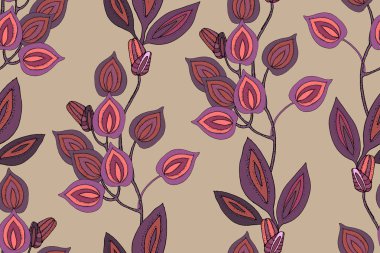 Sanat çiçek vektör seamless modeli.