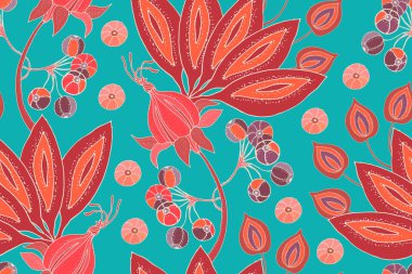 Sanat çiçek vektör seamless modeli. 