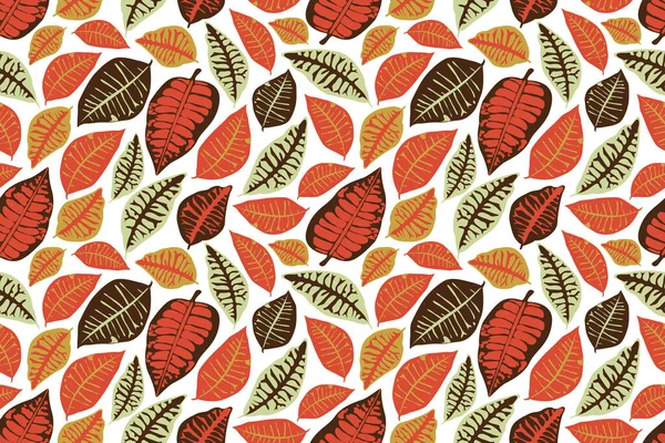 Vektorflorales nahtloses Muster. Herbst Hintergrund mit bunten Blättern. — Stockvektor
