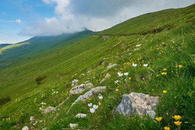 İtalya, Veneto 'daki Baldo Dağı' ndan manzara manzarası, Garda Gölü