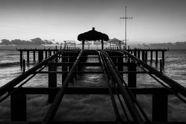 Late Evening Pier Beach Royalty Free Stock Images