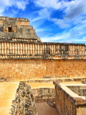 Görkemli harabelerini Uxmal, Meksika için. Uxmal bir Antik Maya Klasik dönem bugünkü Meksika şehridir.