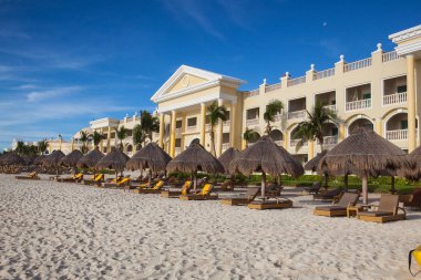 Playa Paraiso, Meksika - 4 Şubat 2018: Oyun Paraiso adlı Meksika Karayipler deniz üzerinde. Bu tesisi alanı en güzel plajları ile popüler yer.