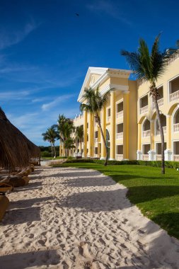 Playa Paraiso, Meksika - 4 Şubat 2018: Oyun Paraiso adlı Meksika Karayipler deniz üzerinde. Bu tesisi alanı en güzel plajları ile popüler yer.