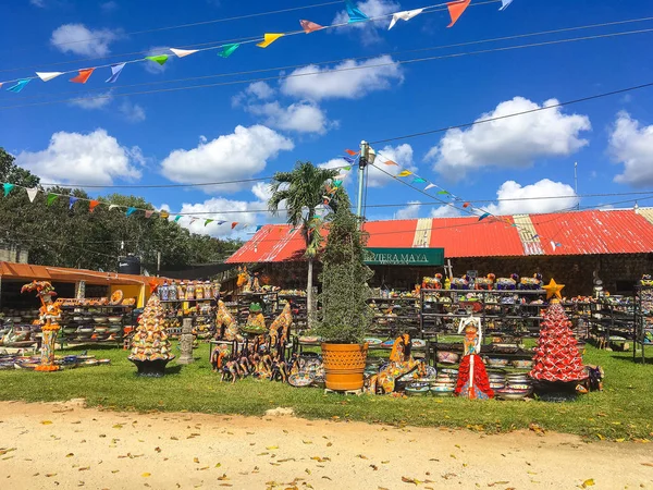 Coba Mexico Februari 2018 Kleurrijke Toeristische Winkel Verkopen Van Traditionele — Stockfoto