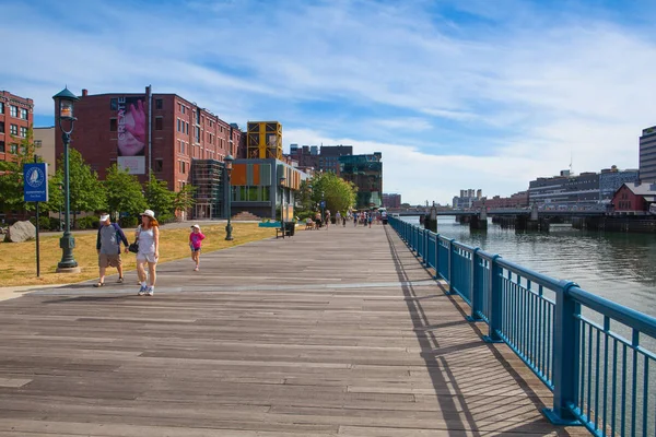 Boston Massachusetts Usa Července 2016 Boston Harbor Promenádu Boston Harborwalk — Stock fotografie