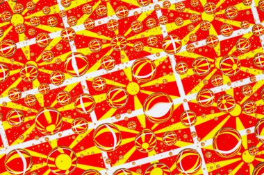 Makedonya, bayraklar bir cam arkasında yağmur damlaları ile kaplı. Makedon bayrakları desen