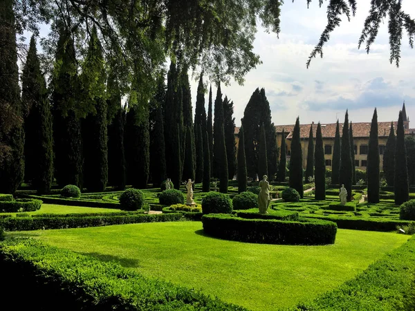 Verona Itália Maio 2018 Giusti Palace Garden Está Localizado Uma — Fotografia de Stock