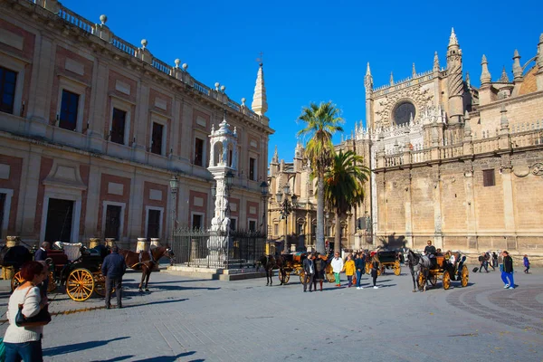 Sevilla Spanien November 2016 Katedralen Sevilla Spanien Det Den Största — Stockfoto