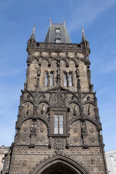 Torre Gótica Também Conhecida Como Prasna Brana Cidade Velha Praga — Fotografia de Stock