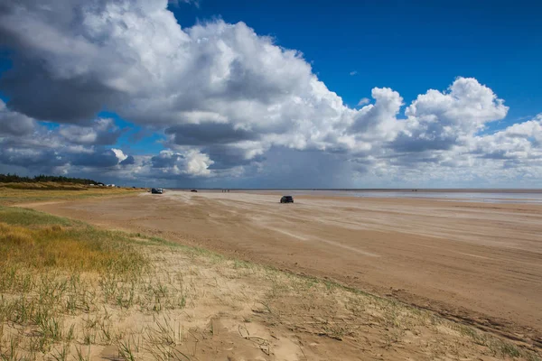 Úžasný Když Pláži Poloostrově Romo Jutsko Dánsko Krajina Prudkém Dešti — Stock fotografie