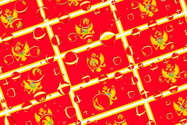 Flags Montenegro Glass Covered Rain Drops Pattern Montenegro Flags Illustration — Stock Photo, Image