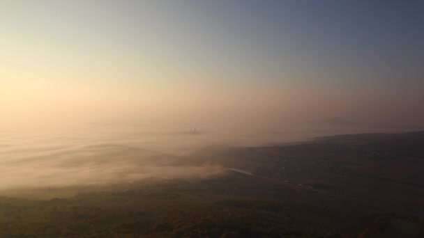 Mistige Ochtend Centrale Boheemse Hooglanden Tsjechië — Stockvideo