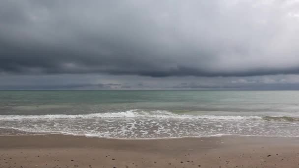 Beach Skagen Heavy Rain Denmark Place Baltic Meets North Sea — Stock Video