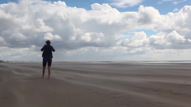 Romo Dinamarca Agosto 2018 Incrível Praia Sonderstrand Península Romo Jutlândia — Vídeo de Stock