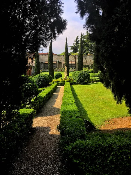 Verona Itália Maio 2018 Giusti Palace Garden Está Localizado Uma — Fotografia de Stock