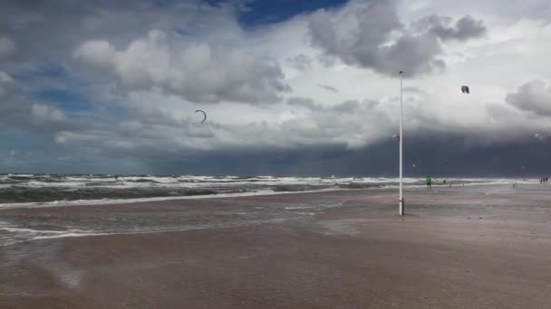 Wunderschönen Lakolk Strand Nach Starkem Regen Dieser Strand Ist Strand — Stockvideo