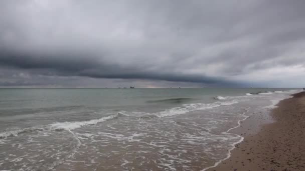 Sulla Spiaggia Skagen Dopo Forti Piogge Danimarca Luogo Cui Baltico — Video Stock