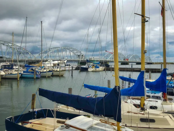 Vilsund Denmark August 2018 Vilsund Bridge Bascule Arch Bridge Crosses — Stock Photo, Image