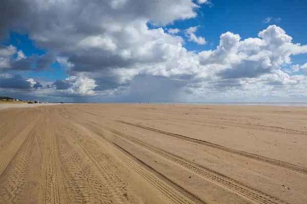 Incrível Praia Sonderstrand Península Romo Jutlândia Dinamarca Cenário Após Chuva — Fotografia de Stock