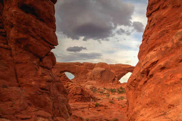 Moab Utah Usa July 2013 Tourists Arches National Park Moab — Stock Photo, Image