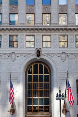 Chicago, Amerika Birleşik Devletleri - Haziran 12,2013: eski Cumhuriyeti bina Chicago.Old Cumhuriyeti binada bir 24 katlı yüksek katlı Chicago, Illinois, ABD içinde inşa ediyor