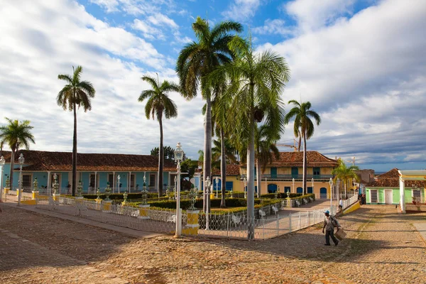 Trinidad Kuba Január 2017 Plaza Mayor Principal Trinidad Tértől Tipikus — Stock Fotó